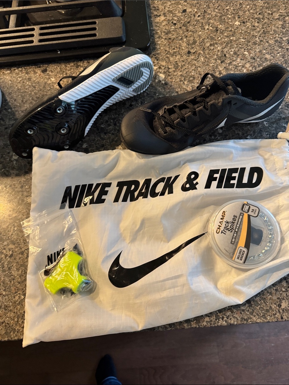 Nike Black Track & Field Spikes with White Accents